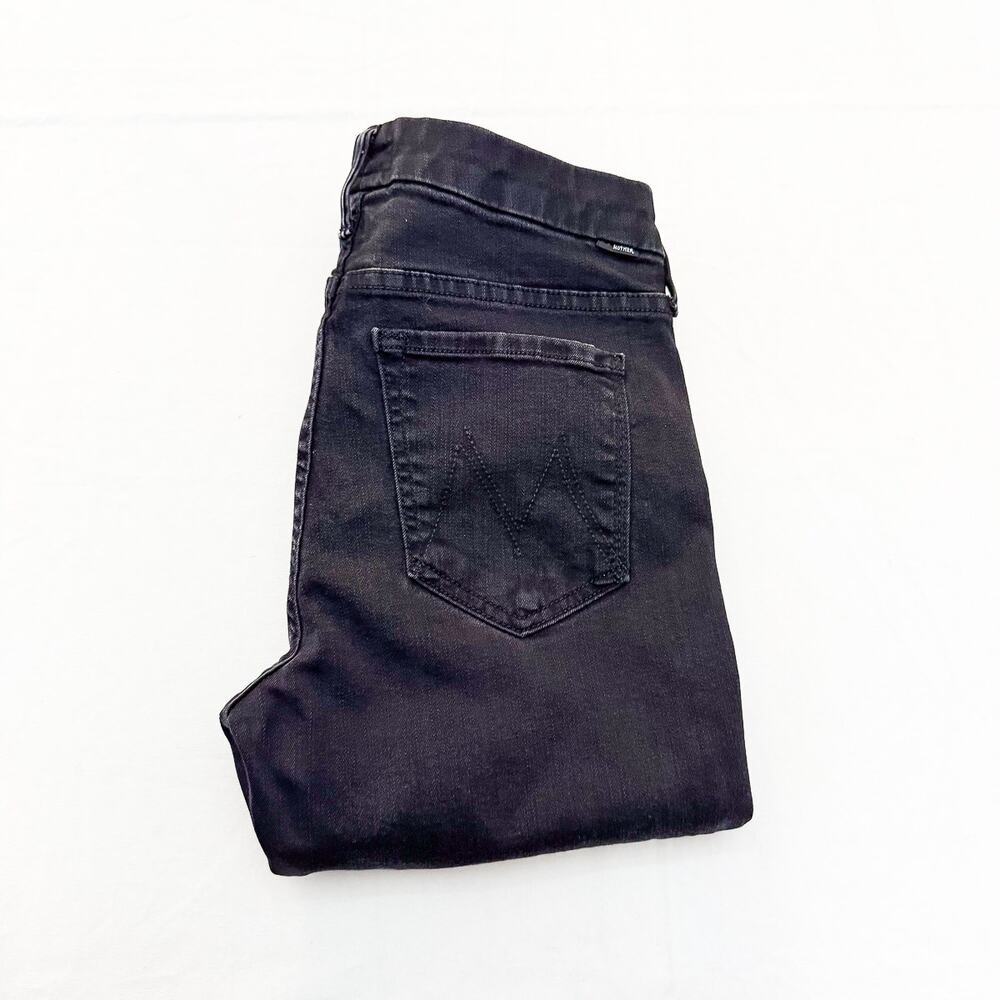 Mother The Looker Not Guilty Black Denim Jeans Stretchy Size 27